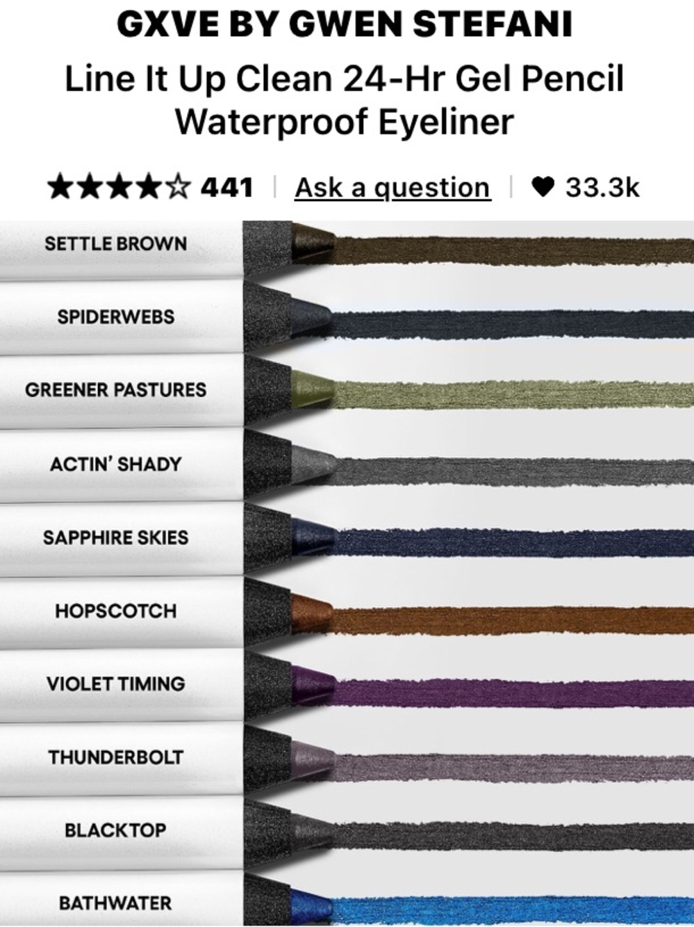 GXVE by Gwen Stefani Line it Up Waterproof Eyeliner Pencil in HOPSCOTCH NEW! - Picture 6 of 8